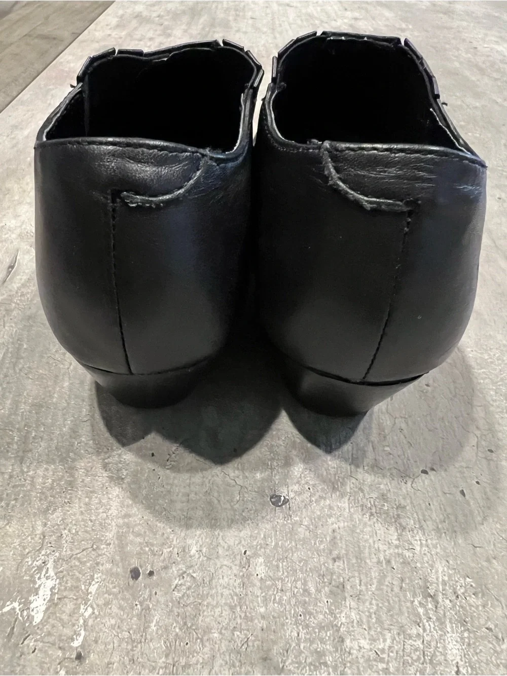 DURANGO Black Leather square toe ankle cowboy booties slant heel boots size 8